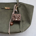 Mini tasje bag chain met hart en parels - Goud, bruin, zwart en parelmoer