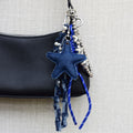 Ster bag chain met parels - Zilver, blauw, wit en parelmoer