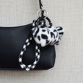 Fluffy mini tasje bag chain - Zilver, zwart en wit