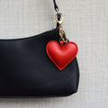 Stoffen hart bag chain - Goud en rood
