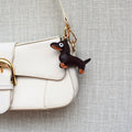 Hond bag chain - Goud, bruin en wit