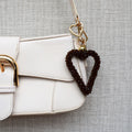 Kralen hart bag chain - Goud en bruin