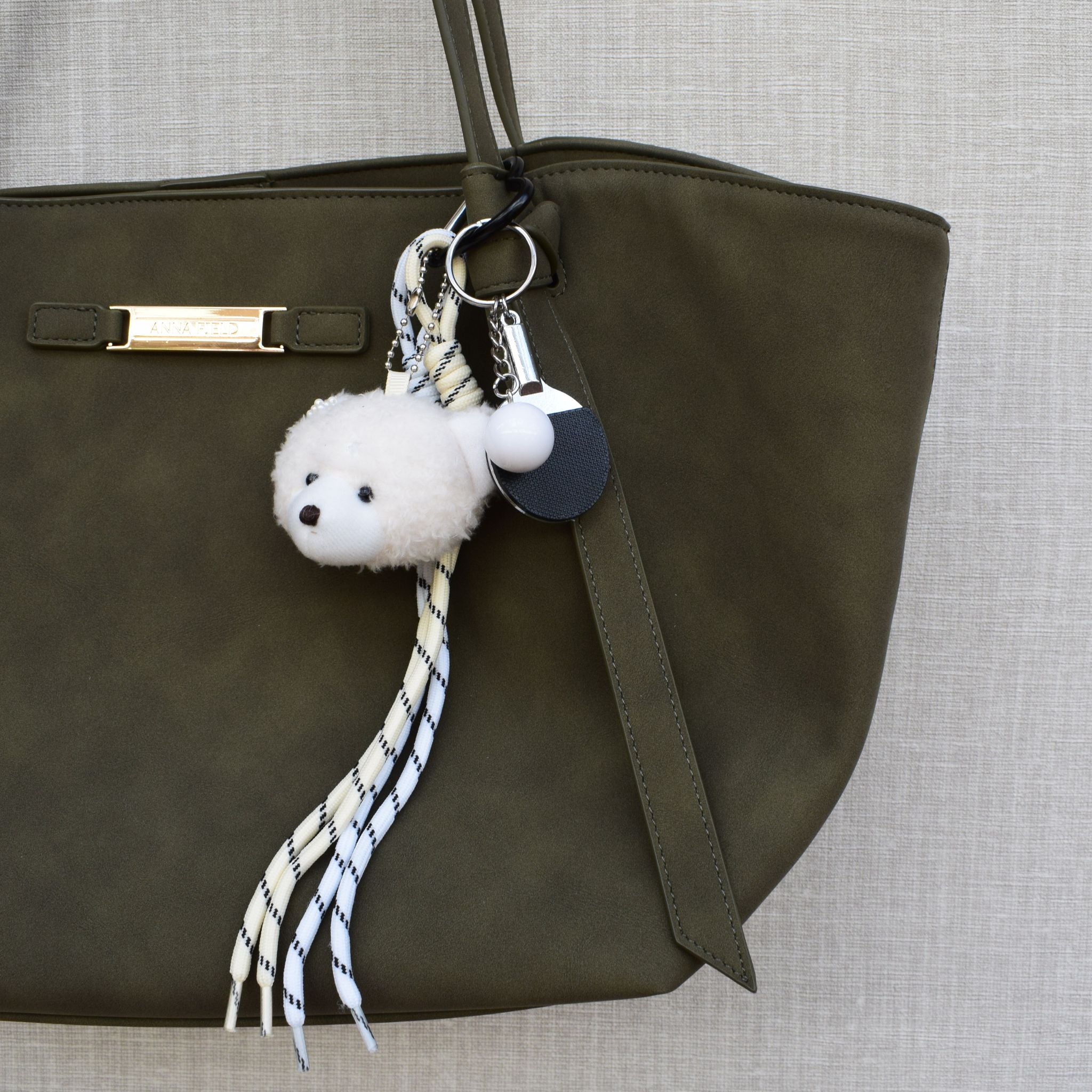 Teddy sport bag chain - Zilver, wit en zwart