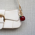 Glitter appel bag chain - Goud, rood en groen