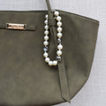 Hartjes en parels bag chain - Zilver, parelmoer en grijs